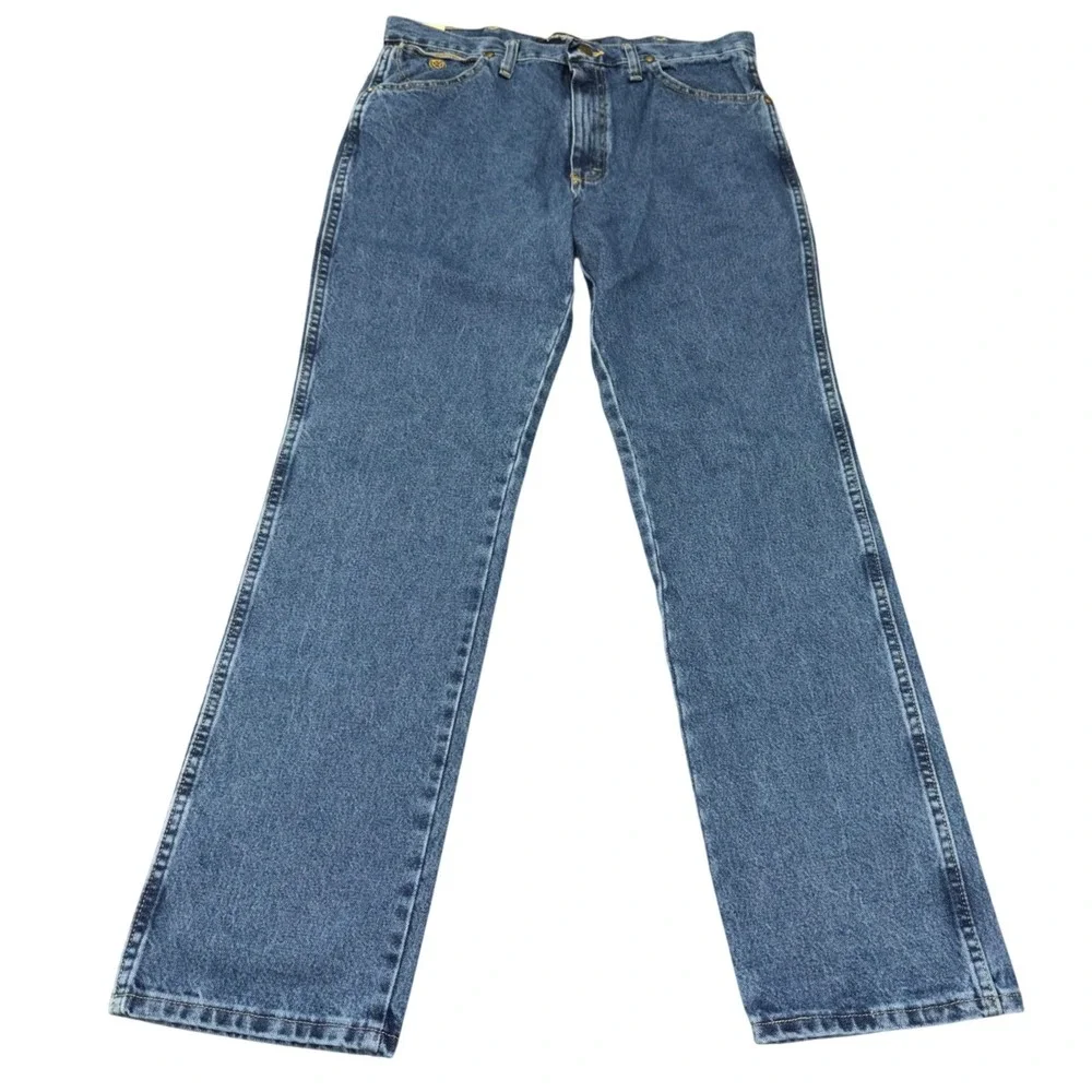 NWT Wrangler George Strait Jeans Mens 34x32 Slim Fit Bootcut Blue Denim Cowboy